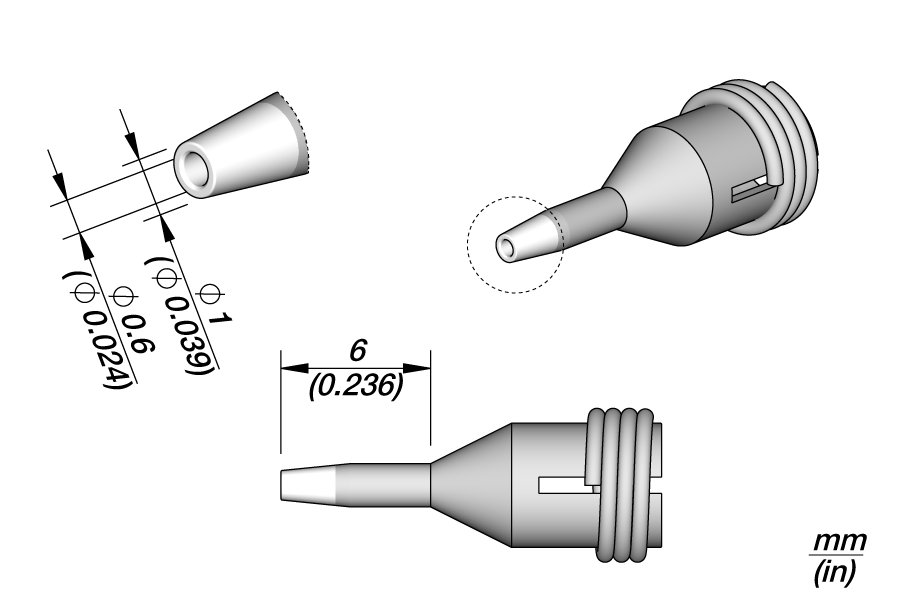 C360001 - Through-hole Desoldering Tip Ø 0.6